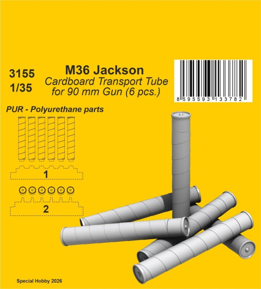 1/35 M36 Jackson Cardboard Transport Tube (6 pcs.)
