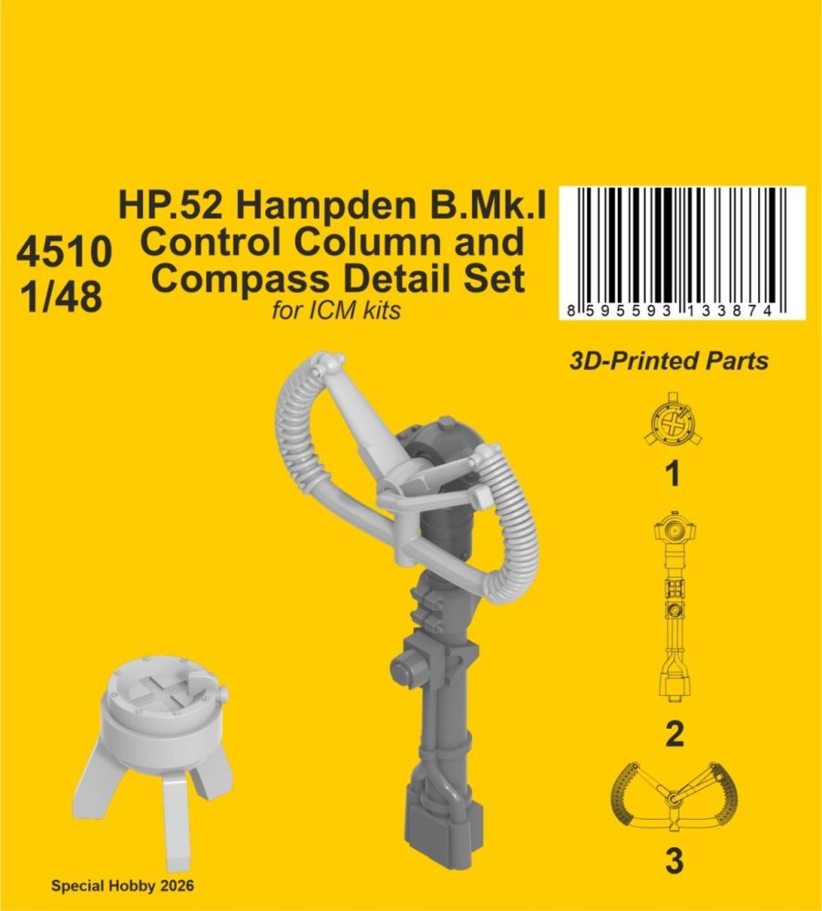 1/48 HP.52 Hampden B.Mk.I Contr.Column&Compass Set
