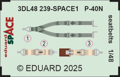 1/48 P-40N seatbelts SPACE (EDU)