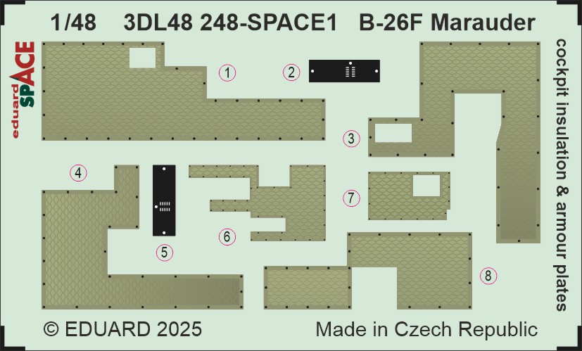 1/48 B-26F Marauder cockpit insul. & armour plates