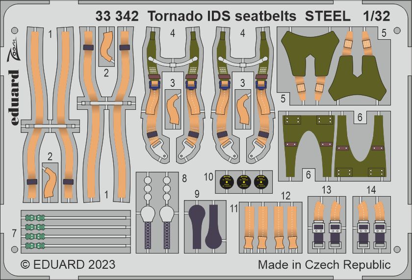 1/32 Tornado GR.1 seatbelts STEEL (ITAL)