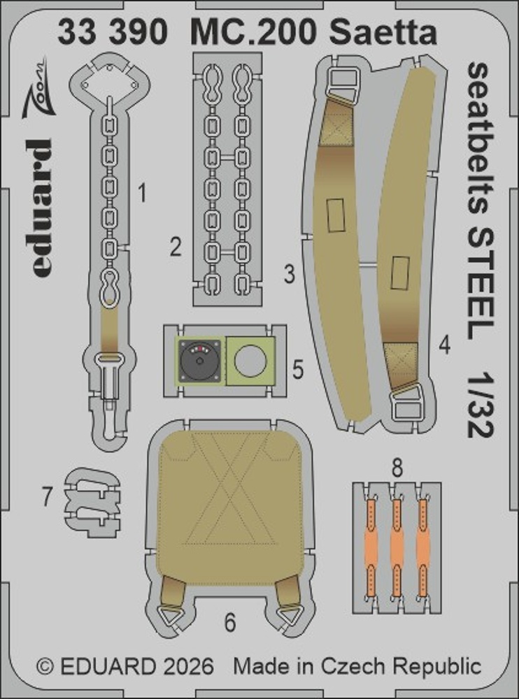 1/32 MC.200 Saetta seatbelts STEEL (ITAL)