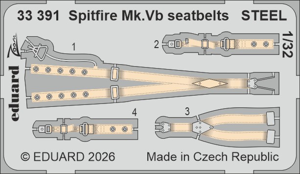 1/32 Spitfire Mk.Vb seatbelts STEEL (KOTARE)