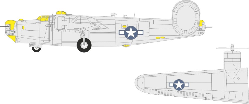 Mask 1/72 B-24J US national insignia (HAS)