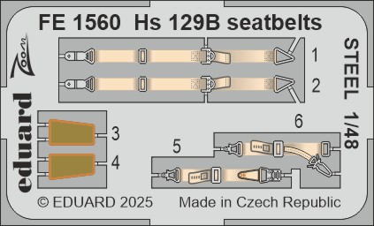 1/48 Hs 129B seatbelts STEEL (TAKOM)