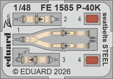 1/48 P-40K seatbelts STEEL (EDU)
