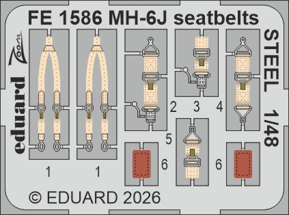 1/48 MH-6J seatbelts STEEL (ICM)