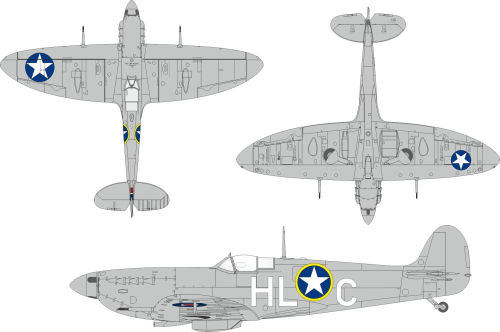 Mask 1/32 Spitfire Mk.Vb early US nat.insignia