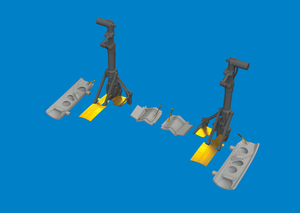BRASSIN 1/48 P-40N undercarriage legs PRINT (EDU)