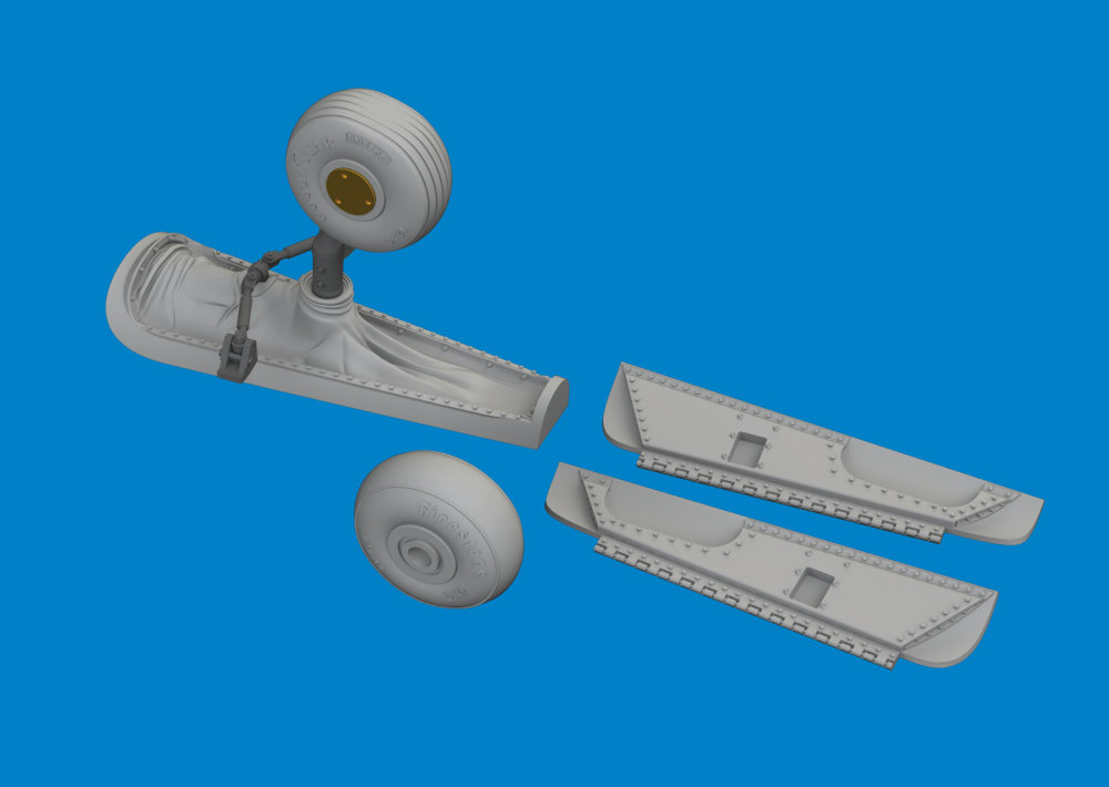 BRASSIN 1/48 P-40N tail wheel bay PRINT (EDU)