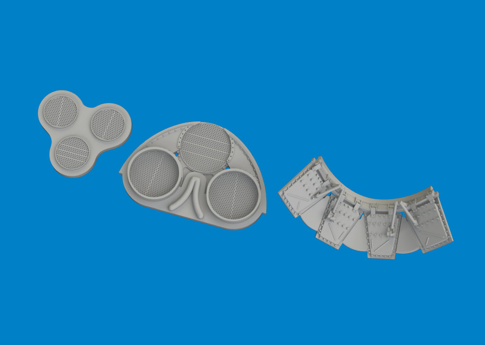 BRASSIN 1/48 P-40N radiators upgrade set (EDU)