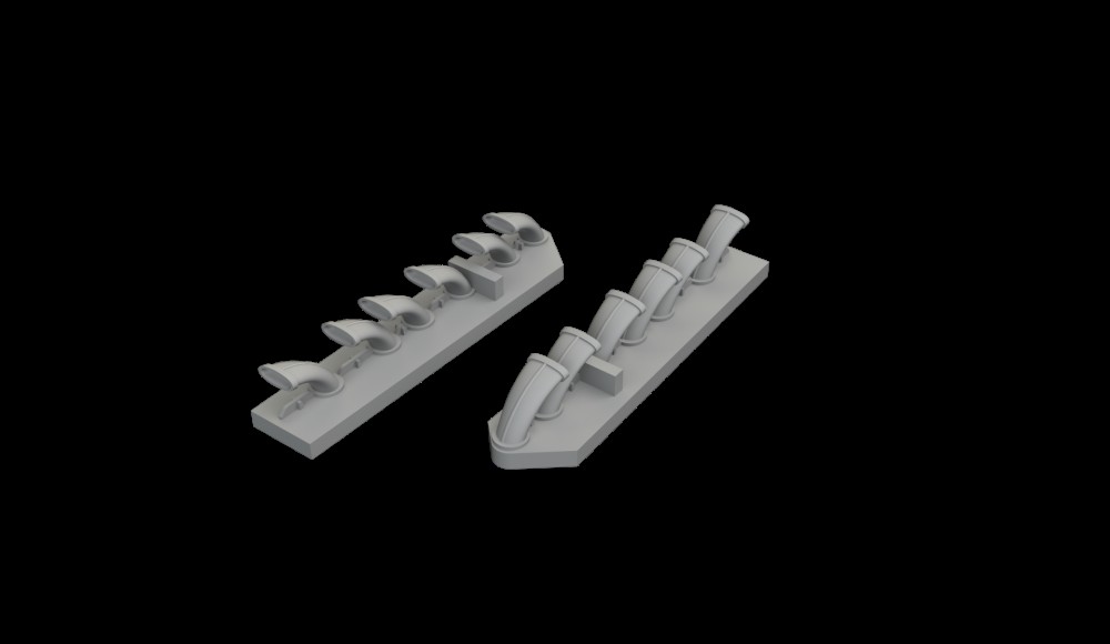 BRASSIN 1/48 Fw 190D-9 exhaust stacks (MINA)