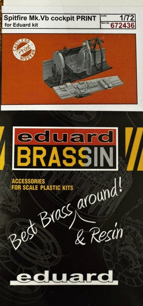 BRASSIN 1/72 Spitfire Mk.Vb cockpit PRINT (EDU)