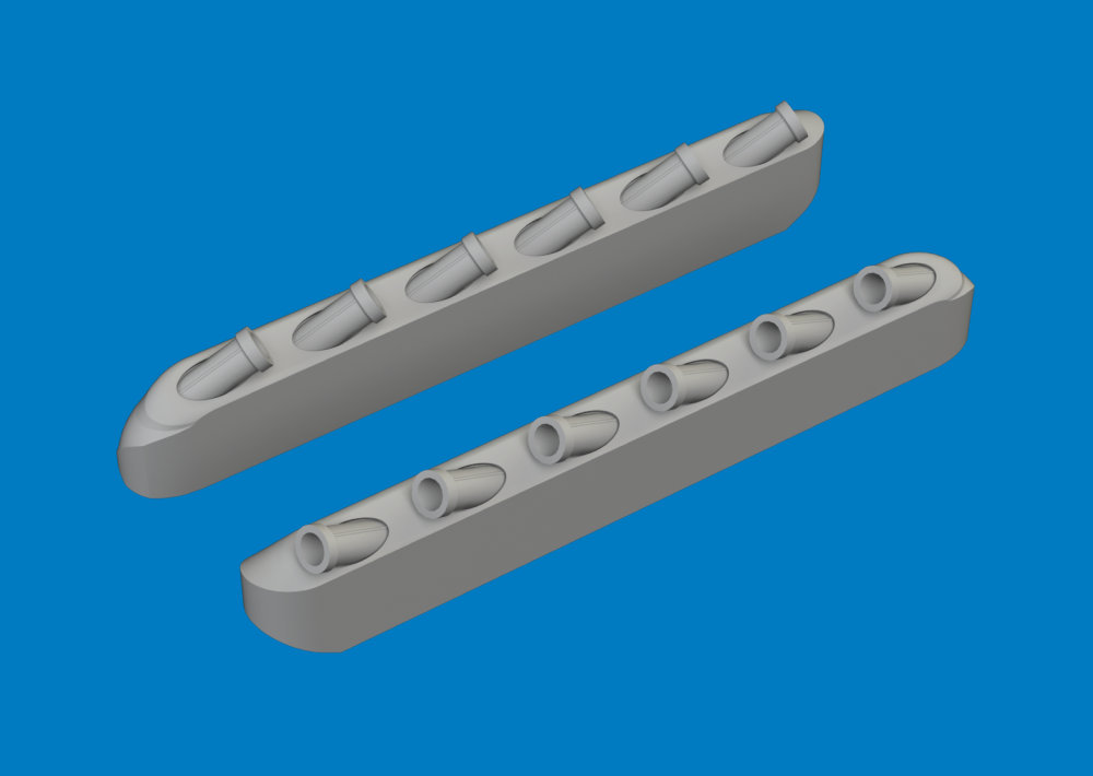 BRASSIN 1/72 P-51D exh.stacks w/ fairing (ARMA H.)