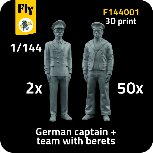 1/144 2x Captain & 50x Sailors w/ berets