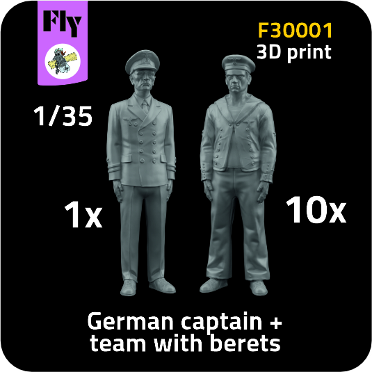 1/35 1x Captain & 10x Sailors w/ berets