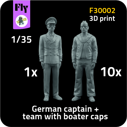 1/35 1x Captain & 10x Sailors w/ boater caps