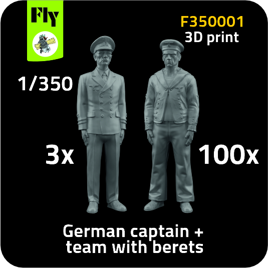 1/350 3x Captain & 100x Sailors w/ berets