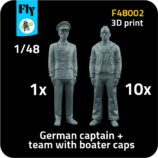 1/48 1x Captain & 10x Sailors w/ boater caps