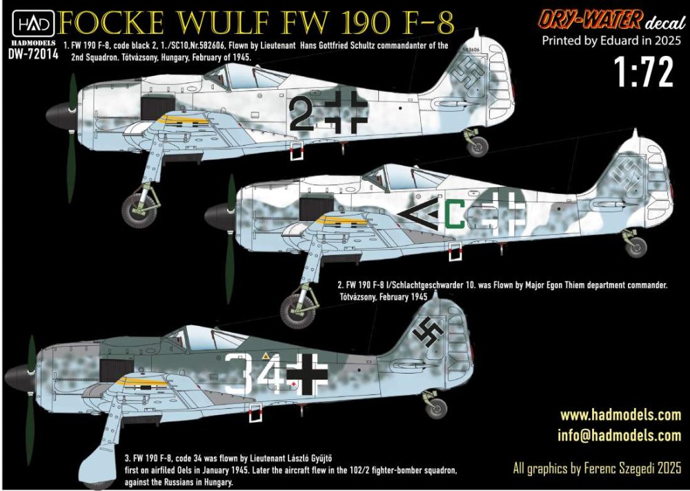 1/72 Decal Focke-Wulf Fw 190 F-8 (dry-water)