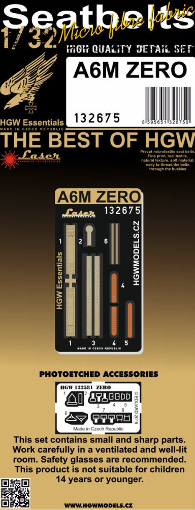 1/32 Seatbelts A6M Zero (laser)