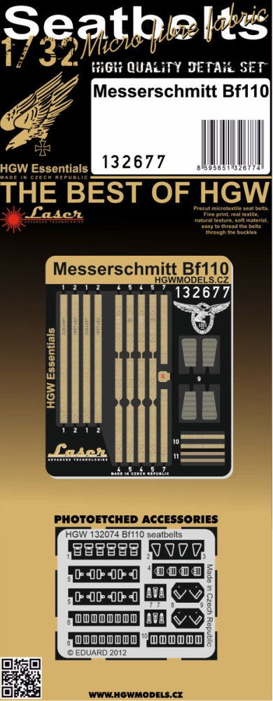 1/32 Seatbelts Messerschmitt Bf 110 (laser)