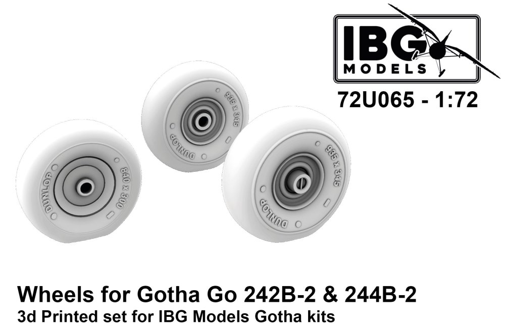 1/72 Wheels for Go 242B-2 & 244B-2 (3D-Printed)