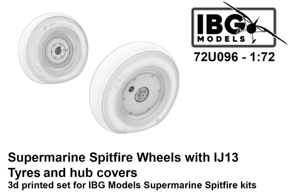1/72 Spitfire Wheels w/ IJ13 tyres & hub covers