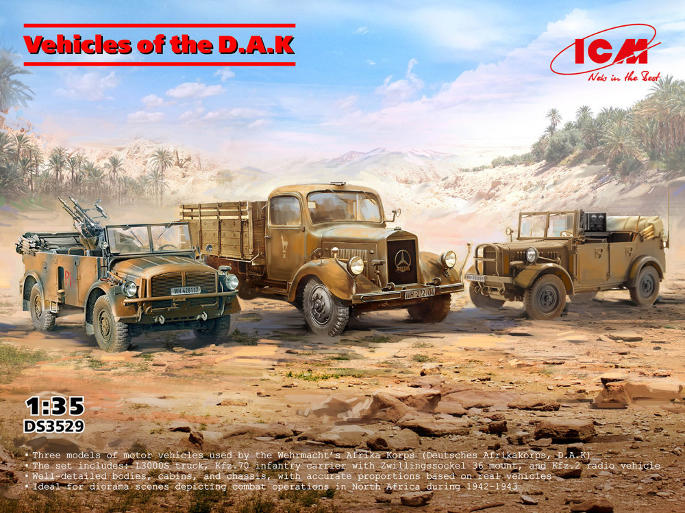 1/35 Vehicles of the D.A.K.,  DIORAMA SET (3 kits)