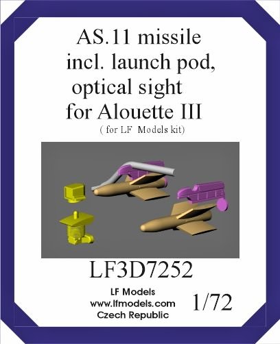 1/72 AS.11 missile incl.launch pod Alouette III