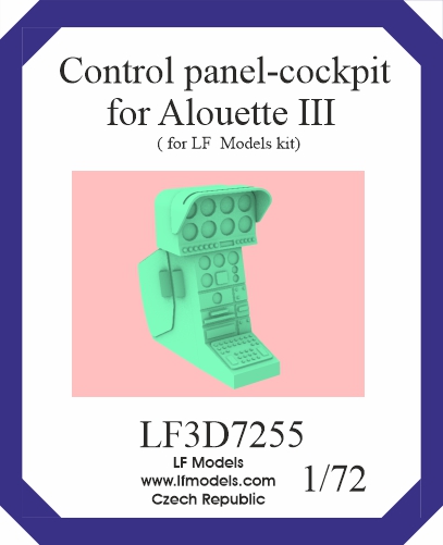 1/72 Control panel-cockpit for Alouette III (3D)