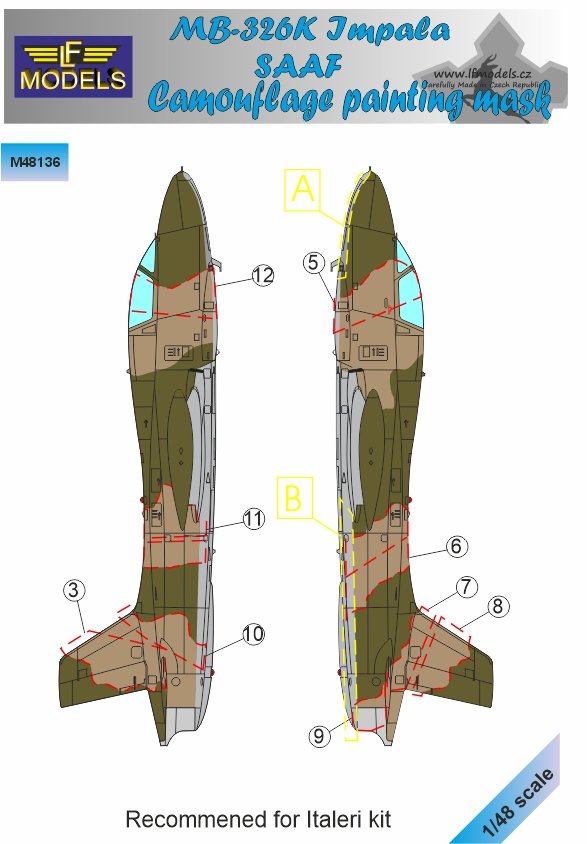 1/48 Mask MB-326K Impala SAAF Camo Painting
