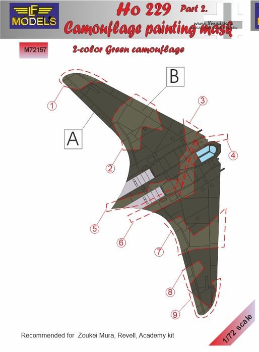 1/72 Mask Ho 229 2-color green camouflage painting