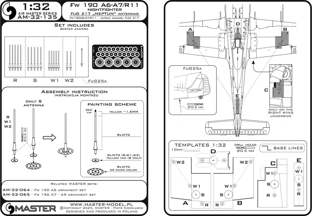 1/32 Fw190 A6-A7/R11 Nightfighter FuG217 antennas