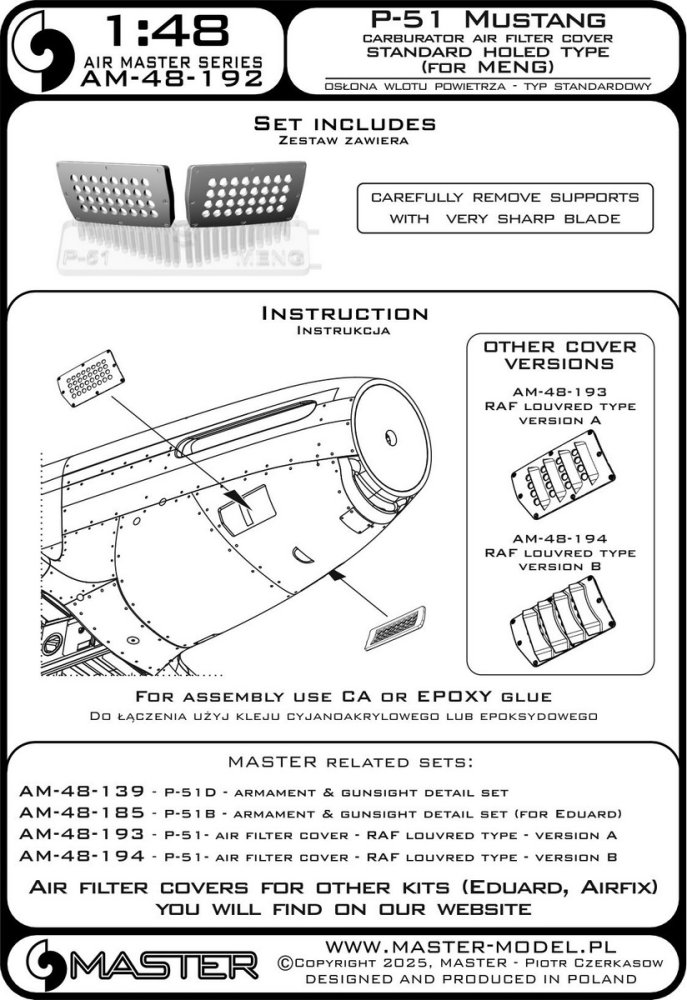 1/48 P-51 Mustang carbur.air filter cover std.(MG)