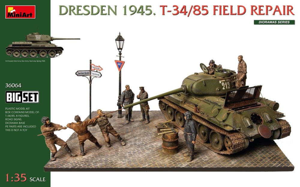 1/35 DRESDEN 1945, T-34/85 Field Repair, BIG SET