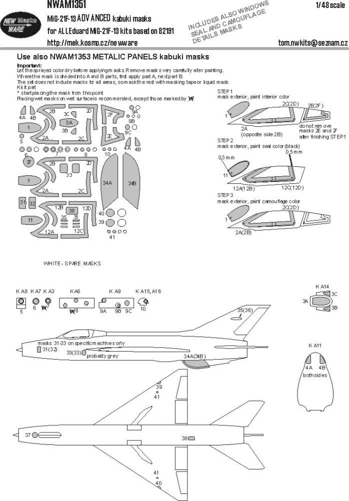 1/48 Mask MiG-21F-13 ADVANCED (EDU)