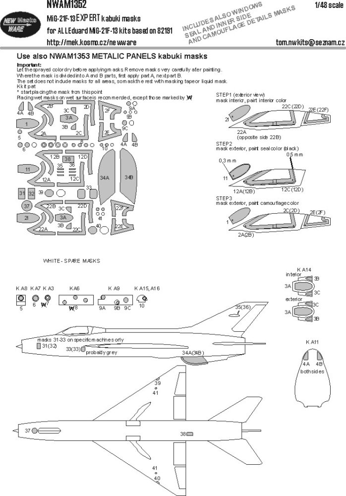 1/48 Mask MiG-21F-13 EXPERT (EDU)