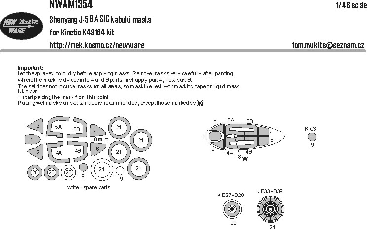 1/48 Mask Shenyang J-5 BASIC (KIN 48164)