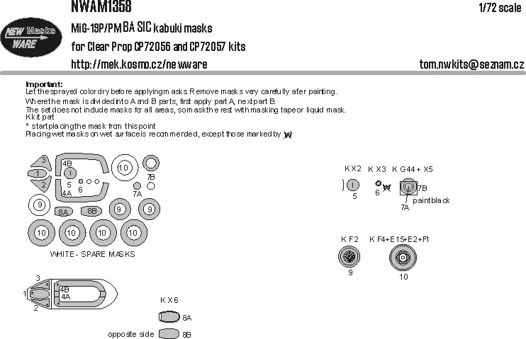 1/72 Mask MiG-19P/PM BASIC (CL.PROP)