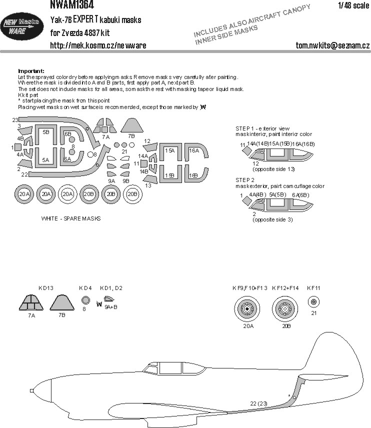 1/48 Mask Yak-7B EXPERT (ZVE 4837)