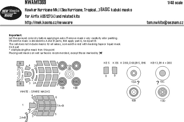 1/48 Mask Hawker Hurricane Mk.I BASIC (AIRFIX)