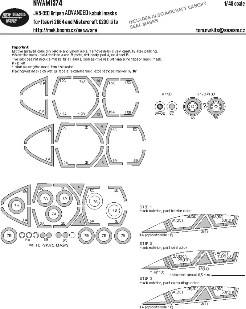 1/48 Mask JAS-39D Gripen ADVANCED (ITAL/MCRAFT)