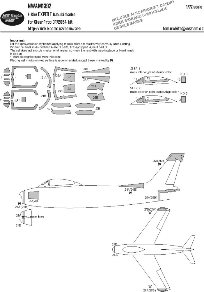 1/72 Mask F-86A EXPERT (CL.PROP)