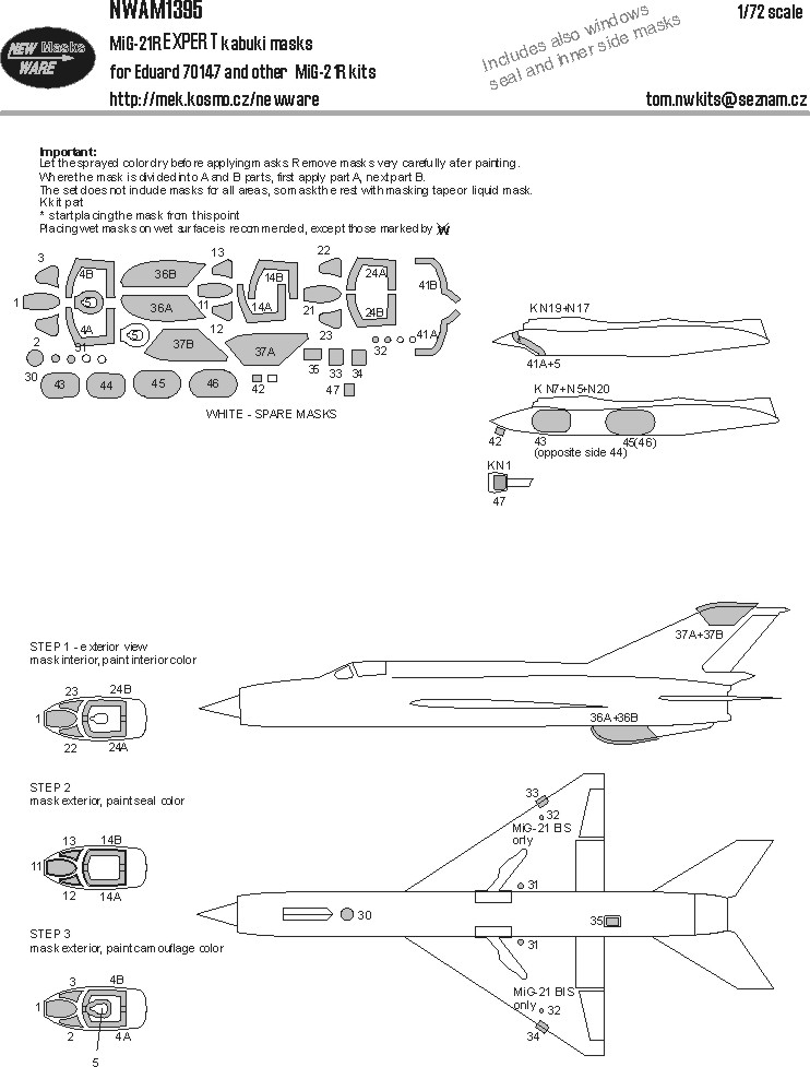 1/72 Mask MiG-21R EXPERT (EDUARD)