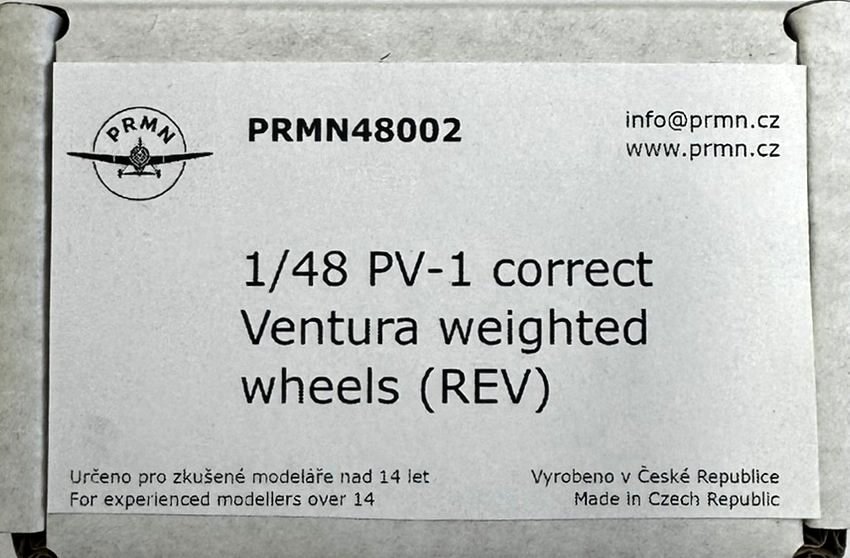 1/48 PV-1 Ventura correct weighted wheels (REV)