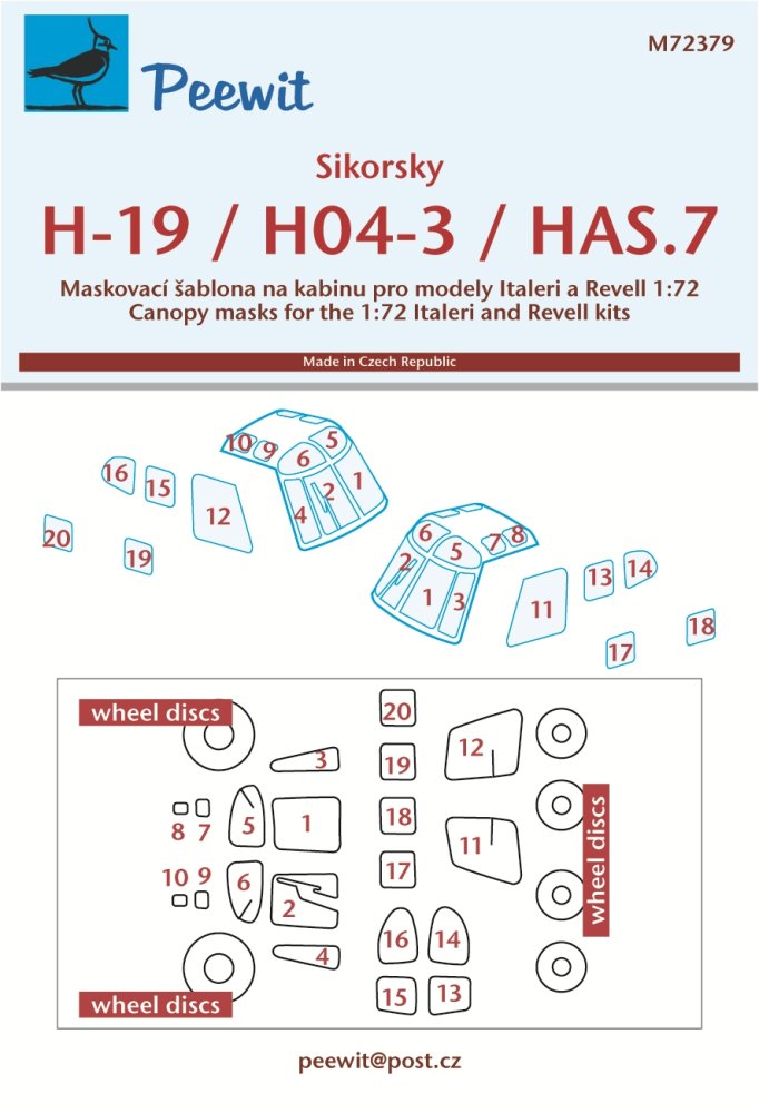 1/72 Canopy mask Sikorsky H-19/HO4-3/HAS.7 (REV)