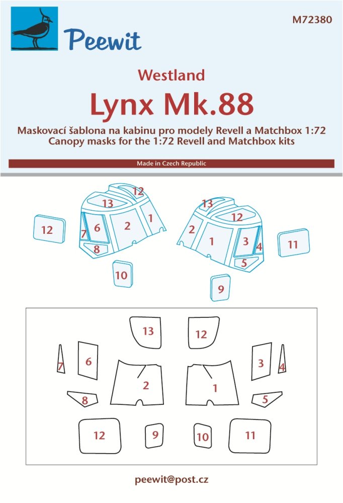 1/72 Canopy mask Westland Lynx Mk.88 (REV)
