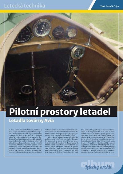 Publ. Avia factory aircraft cockpits (CZ text)