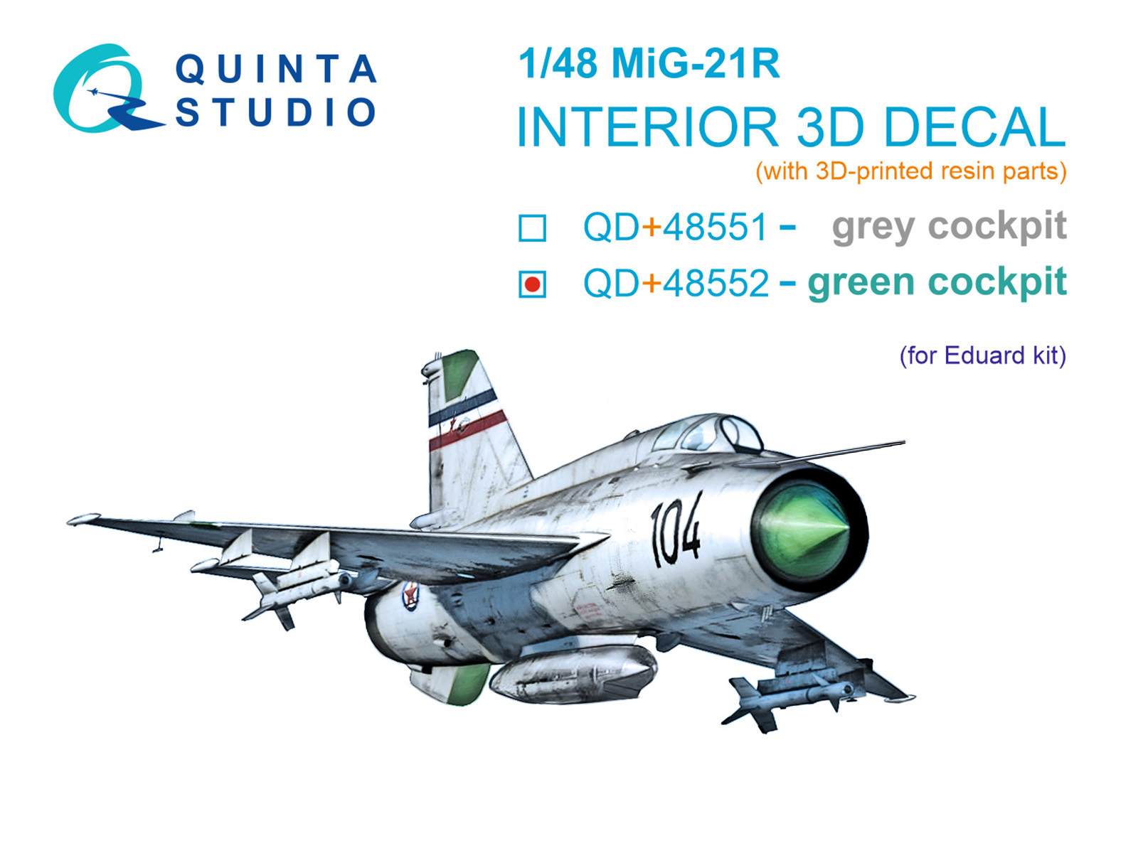 海外限定♪マシンロボ MiG-21（Gunnyr）米・欧バリエーション2体セット MODELIMEX Online Shop | 1/48 MiG-21R (green panels) 3D-Pr.&col.Int